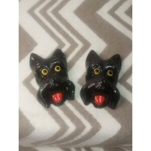 Scottish Terrier Blk Chaulkware Decor Wall‎ Hanging 20th Century